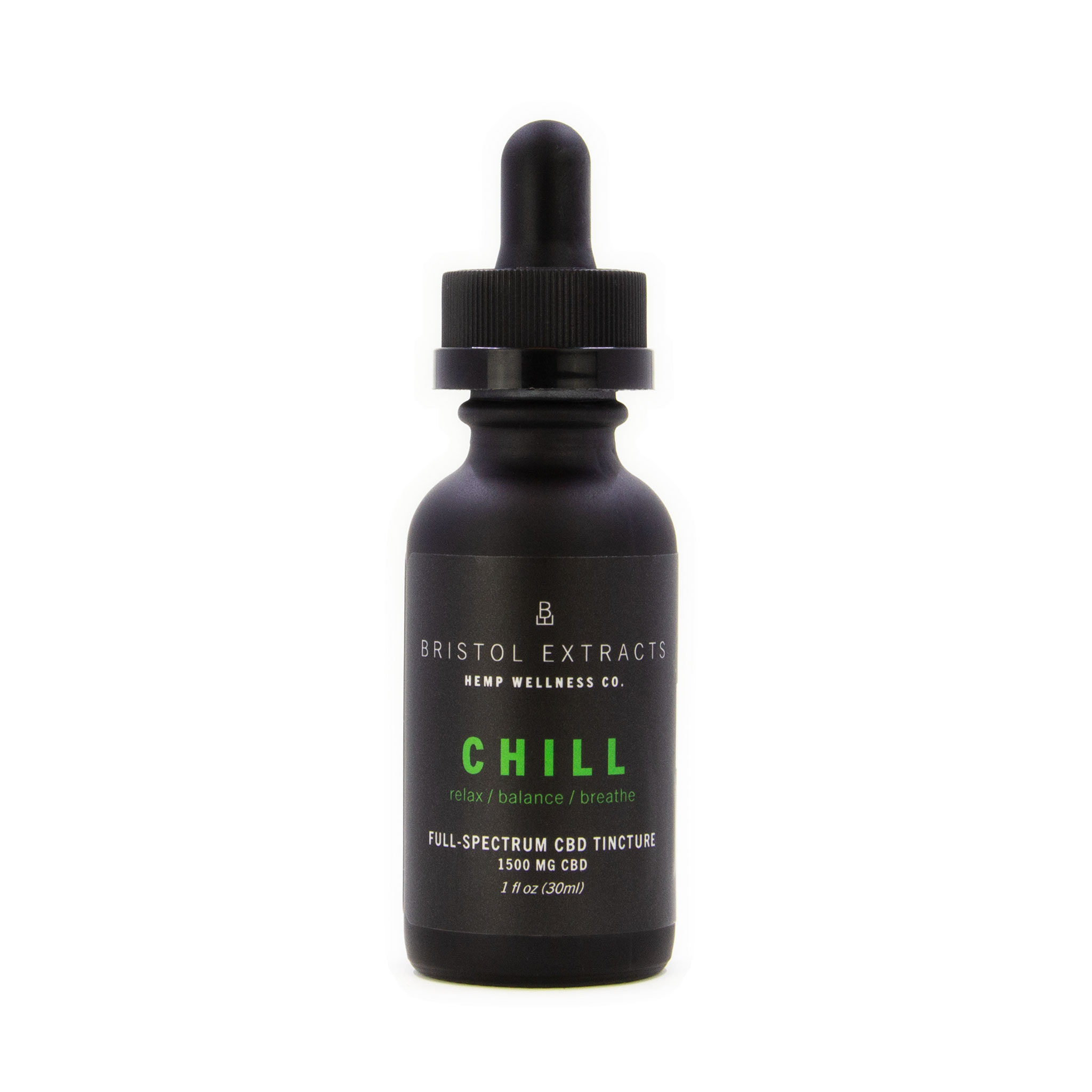 bottle of chill tincture on a white background