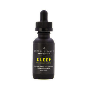 bottle of sleep tincture on white background