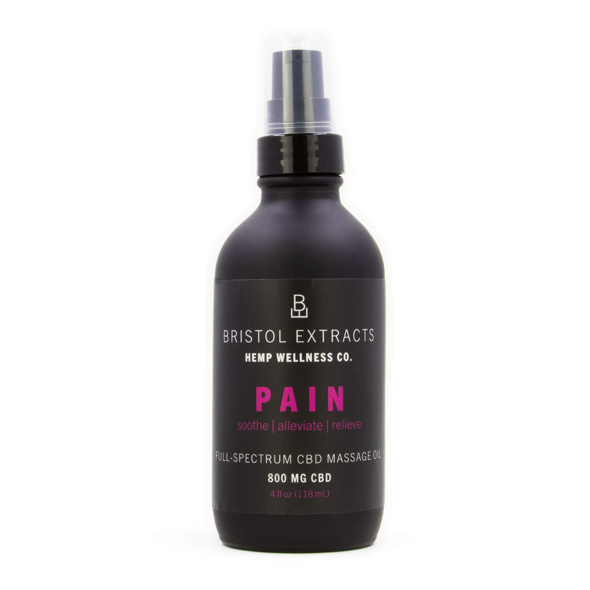 pain massage oil on a white background